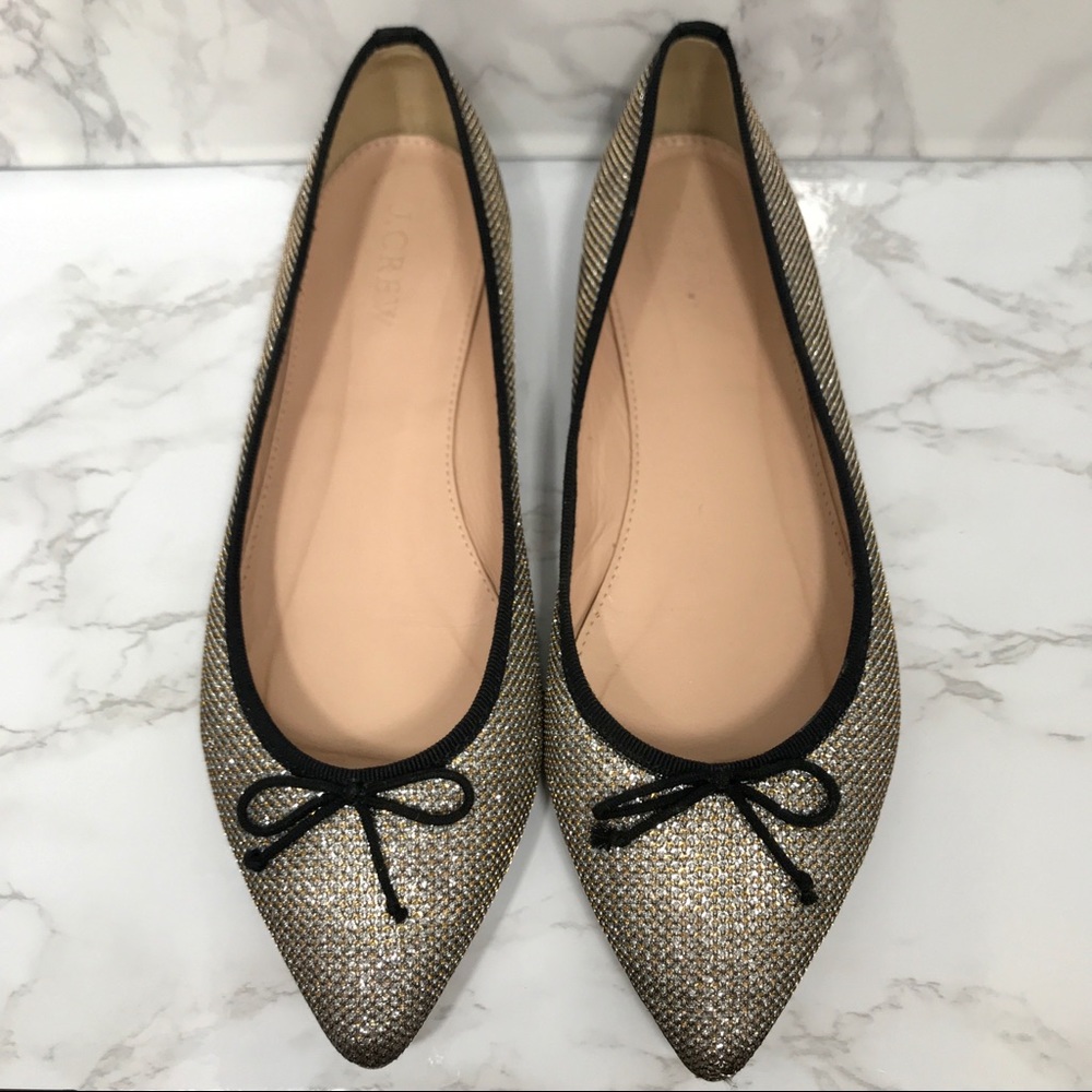 J. Crew Glitter Gemma Flat/Ballet Shoes 7.5